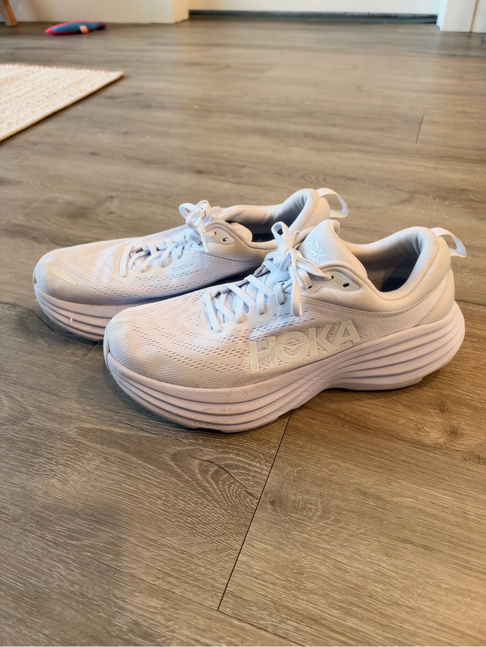 Hoka Women's White Lightweight Cushioning Sneakers